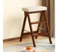 Hltdzer Piegabile Retro Multifunzionale Sgabello A 3 Gradini Sedia per Cucina Portatile Sgabello in Legno Massiccio Altezza di Contorno Alto per Casa, Ufficio(D)