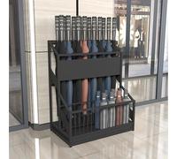 Hltdzer Portaombrelli in Metallo di Grande capacità Commerciale，Porta-ombrelli Autoportante Design Moderno，Portaombrelli Rettangolare，Porta Ombrelli per Interno(Black,48 * 27 * 58cm/19 * 10.7 * 23in)