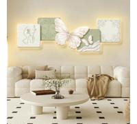 Hltdzer Sculture Murali in Arenaria 3D a Forma di Farfalla con Lampada, Decorazione Mural Luminosa con Retroilluminazione Soffusa, Arredamento Moderno