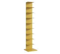 Hltdzer Torre di Libreria Moderna Spina Metallica Aperta con Paraurti per Organizzatore di Libri Libreria Stretta A Mostra Autoportante per Piccoli Spazi per Camera da Letto(Yellow,9-layer)