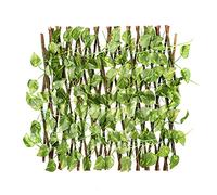 HLTER Recinzione ecologica espandibile, pannello decorativo in finta edera verde, siepi artificiali a traliccio decorativo (foglie singole)