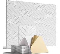 HLTQL Confezione da 12 Pannelli fonoassorbenti,Pannelli fonoassorbenti autoadesivi per pareti,30x30 cm,Pannelli fonoassorbenti per studi di Registrazione,Sale Giochi,uffici(White)