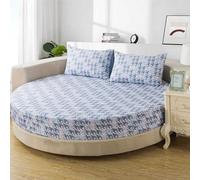 HLTQL Coprimaterasso Matrimoniale Tondo in Cotone Lenzuolo con Angoli Protezione Duratura E Comfort Ottimale per Materasso Rotondo(#11,220cm)