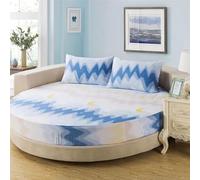 HLTQL Coprimaterasso Matrimoniale Tondo in Cotone Lenzuolo con Angoli Protezione Duratura E Comfort Ottimale per Materasso Rotondo(#16,200cm)