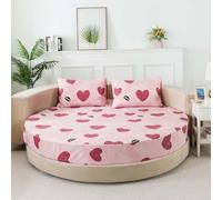 HLTQL Coprimaterasso Matrimoniale Tondo in Cotone Lenzuolo con Angoli Protezione Duratura E Comfort Ottimale per Materasso Rotondo(#5,210cm)