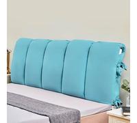 HLTQL Cuscini per Testata Letto con Lacci Cuscino per Testata Letto Sfoderabile Copri Testiera del Letto Matrimoniale Imbottita (#Cielo Blu,200x50cm)