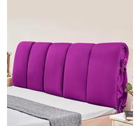 HLTQL Cuscini per Testata Letto con Lacci Cuscino per Testata Letto Sfoderabile Copri Testiera del Letto Matrimoniale Imbottita (#Viola2,120x50cm)