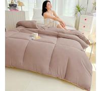 HLTQL Edredón De Invierno De Fibra De SOJA, Edredón Grueso De Invierno, Manta Muy Cálida Y Súper Suave para 2 Personas, Edredón De Microfibra, Edredón Acolchado Reversible(A,180x220cm/3kg)