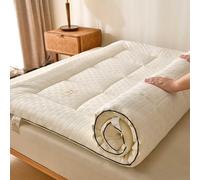 HLTQL Futon Pieghevole Una Piazza E Mezza Topper Materasso Matrimoniale Materasso da Pavimento Arrotolabile (Facile da Riporre) (1,120x200cm)