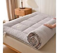 HLTQL Futon Pieghevole Una Piazza E Mezza Topper Materasso Matrimoniale Materasso da Pavimento Arrotolabile (Facile da Riporre) (3,150x200cm)