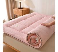 HLTQL Futon Pieghevole Una Piazza E Mezza Topper Materasso Matrimoniale Materasso da Pavimento Arrotolabile (Facile da Riporre) (2,90x200cm)