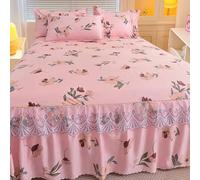 HLTQL Gonna da Letto Elasticizzata Avvolgente Matrimoniale Vestiletto Una Piazza E Mezza 120x200 Vestiletto Singolo Colorato Copri Materasso(#1,150x200cm)