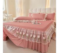 HLTQL Gonna da Letto Elasticizzata Avvolgente Matrimoniale Vestiletto Una Piazza E Mezza 120x200 Vestiletto Singolo Colorato Copri Materasso(#1,200x220cm)