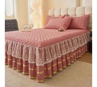 HLTQL Gonna da Letto Elasticizzata Avvolgente Matrimoniale Vestiletto Una Piazza E Mezza 120x200 Vestiletto Singolo Colorato Copri Materasso(#1,200x220cm)