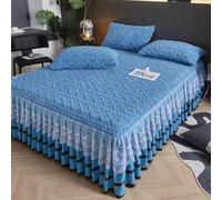 HLTQL Gonna Letto Matrimoniale Vestiletto Singolo Tessuto Mantovane Giroletto Una Piazza Emezzo Fodera Materasso Gonna da Letto in Pizzo(#4,120x200cm)