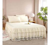 HLTQL Gonna Letto Matrimoniale Vestiletto Vestiletto Singolo Bielastico Mantovane Giroletto Una Piazza Emezzo Fodera Materasso(#1,pillowcaseX2)