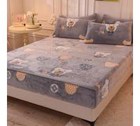 HLTQL Lenzuolo con Angoli Matrimoniale Coprimaterasso Invernale in Morbido Peluche, Copriletto Singolo E Matrimoniale, Copriletto Antiscivolo(#15,200x220cm)