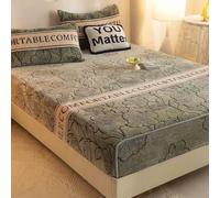 HLTQL Lenzuolo con Angoli Matrimoniale Coprimaterasso Invernale in Morbido Peluche, Copriletto Singolo E Matrimoniale, Copriletto Antiscivolo(#19,180x200cm)