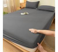 HLTQL Lenzuolo con Angoli Matrimoniale Cotone Percalle 180x200 Elastico su Tutto Il Perimetro Soft Brushed Microfiber Fitted Sheets(#5,180x220cm)