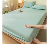 HLTQL Lenzuolo con Angoli Matrimoniale Cotone Percalle 180x200 Elastico su Tutto Il Perimetro Soft Brushed Microfiber Fitted Sheets(#13,150x200cm)