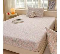 HLTQL Lenzuolo con Angoli Stampa Fiore Lenzuolo Coprimaterasso Morbido Lenzuola sotto Microfibra per Singolo Matrimoniale E Una Piazza E Mezza(#11,200x220cm)