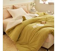 HLTQL Piumone Matrimoniale 4 Stagioni Piumone Invernale Matrimoniale Double Face Trapunte Letto Singolo/Matrimoniali Trapunta Invernale in Peluche(e,180x220cm*4kg)