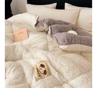 HLTQL Trapunte Invernali Piazza E Mezza Trapunta Invernale in Soffice Cashmere Trapunta in Lana d'Agnello Piumone Matrimoniale di Peluche(1,200x230cm*4kg)