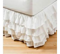 HLTQL Vestiletto Singolo Bielastico Mantovana Giroletto Una Piazza E Mezza Gonna da Letto Elasticizzata Avvolgente Matrimoniale(#1,200x200cm)