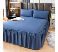 HLTQL Vestiletto Una Piazza E Mezza 120x200 Gonna da Letto Elasticizzata Avvolgente Matrimoniale Vestiletto Singolo Colorato Gonna Letto in Tinta Unita con Volant (#5,150x200cm)