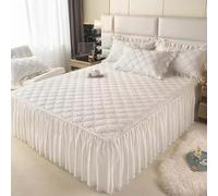 HLTQL Vestiletto Una Piazza E Mezza 120x200 Vestiletto Singolo Bielastico Mantovana Giroletto Una Piazza E Mezza Gonna da Letto Matrimoniale(#1,150x200cm)