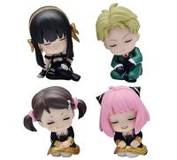 HLUONGTN Set Di Figure Di Anya Yor Forger e Loid Forger da 5 cm Mini Figurata e Addormentata/Q Ver 4Pcs/5Cm