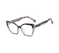 HLVDLSNI Montatura trasparente for occhiali in lega di marca di moda femminile di lusso(Leopard)