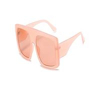 HLVDLSNI Occhiali da sole quadrati di grandi dimensioni per le donne novità 2021 design un pezzo occhiali da sole trasparenti beige occhiali da sole grandi retrò alla moda, Rosa, Talla única