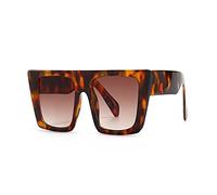 HLVDLSNI Popolarità moderna Rettangolo Occhiali da sole Uomini Retro Moda Piccolo Cornice Designer di marca Occhiali da sole femminili Occhiali quadrati, Leopardo, Talla única