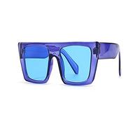 HLVDLSNI Popolarità moderna Rettangolo Occhiali da sole Uomini Retro Moda Piccolo Cornice Designer di marca Occhiali da sole femminili Occhiali quadrati, blu, Talla única