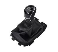 HLWXMDZ Auto Pomello Cambio per F&ORD per Ecosport 2013 2014 2015 2016 2017 2018 Pomello del Cambio Manuale per Auto con Cuffia Copri Cuffia in Pelle Nera(5 Speed)