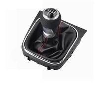 HLWXMDZ Auto Pomello Cambio per VW per Golf 5/6 MK5/6 per Scirocco 2009 Pomello del Cambio Auto Leva Penna 5 6 velocità Copri Cuffia Cuffia(Silver 5 Speed)
