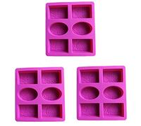 Hlxnyami 3X Muffa del Sapone del Silicone per Fabbricazione del Sapone 3D 6 Forme Ovale Rettangolo Muffa del Sapone Mestiere Fatto Un Mano Fiori Bagno Muffa del Sapone della Cucina