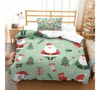 HLXZMCVBT Christmas GiftsStampa Di 3D Copripiumino Morbida Microfibra Set Di Christmas Theme Cute Patterns Biancheria Da Letto Per Federa Chiusura A Cerniera Ragazza Single（135x200cm）