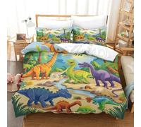 HLXZMCVBT DinosaurStampa Di 3D Copripiumino Morbida Microfibra Set Di Dinosaur Biancheria Da Letto Per Federa Chiusura A Cerniera Per Ragazzi Ragazze King（220x240cm）