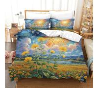 HLXZMCVBT Fiore Honeysuckle stampa Di 3D Copripiumino con Morbida Microfibra Set Di Biancheria Da Letto Per Federa Chiusura A Cerniera Ragazza Super King（260x220cm）