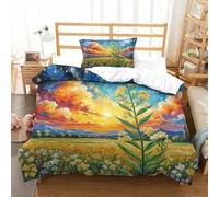 HLXZMCVBT Fiore Honeysuckle stampa Di 3D Copripiumino con Morbida Microfibra Set Di Biancheria Da Letto Di Federa Chiusura A Cerniera Ragazza Single（135x200cm）
