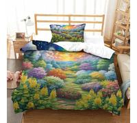 HLXZMCVBT Fiore Honeysuckle stampa Di 3D Set Copripiumino in Morbida Microfibra Set Di Biancheria Da Letto Per Federa Chiusura A Cerniera Per Ragazzi Ragazze Single（135x200cm）