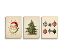 HLYEHDIAD - 3 dipinti su tela vintage natalizi, Babbo Natale, pittura su tela, decorazione per la casa delle vacanze natalizie, senza cornice (40 x 60 cm)