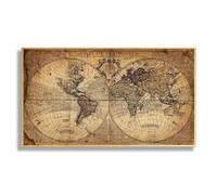 HLYEHDIAD Mappa del mondo vintage vecchio dipinto su tela pittura artistica da parete soggiorno poster stampa su tela casa ufficio studio decorazione artistica da parete / 70 x 100 cm/senza cornice