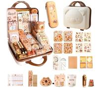 HLYICRQ Cute Capybara Pencil Case, Portable Stationery Storage Box for Kids, Wide-Mouth Pencil Bag, Transparent Kids Bag with Stickers (B)