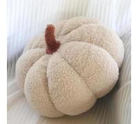 HLYICRQ Halloween Pumpkin Pillow Decor, Plush Pillow Fleece Stuffed Pumpkins Decoration Throw Pillow for Couch, Suitable for Bedroom Sofa Living Room Car (35CM,White)