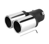 Hlyjoon Silenziatore di Scarico Tubo Universale In Acciaio Inossidabile Modificato Doppio Tubo di Scarico Veicolo Silenziatore Posteriore Punta Coda Gola Terminale di Scarico Silenziatore