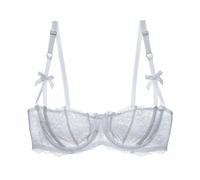 HLYLDL Reggiseno Bralette a Balconcino in Pizzo Taglie Forti da Donna Push Up Ferretto Vedere Attraverso Reggiseni a Mezza Coppa