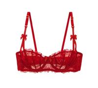 HLYLDL Reggiseno Bralette a Balconcino in Pizzo Taglie Forti da Donna Push Up Ferretto Vedere Attraverso Reggiseni a Mezza Coppa